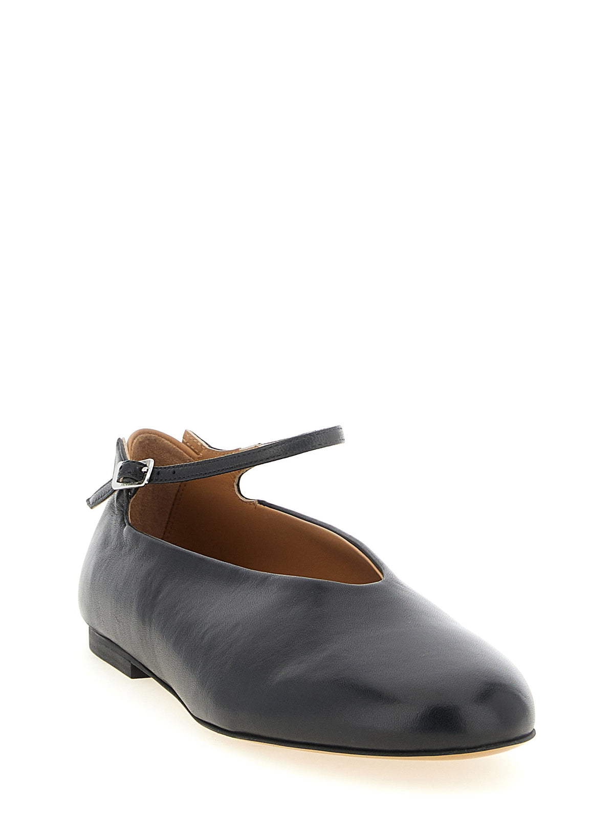 Jil Sander Elyss Black Calfskin Ballet Flats for Women