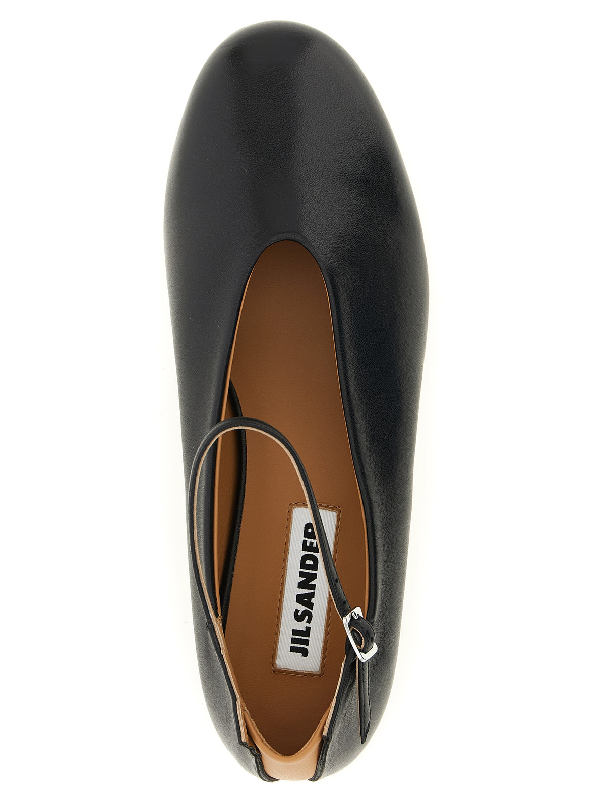 Jil Sander Elyss Black Calfskin Ballet Flats for Women