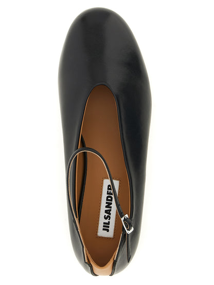 Jil Sander Black Calfskin Ballet Flats