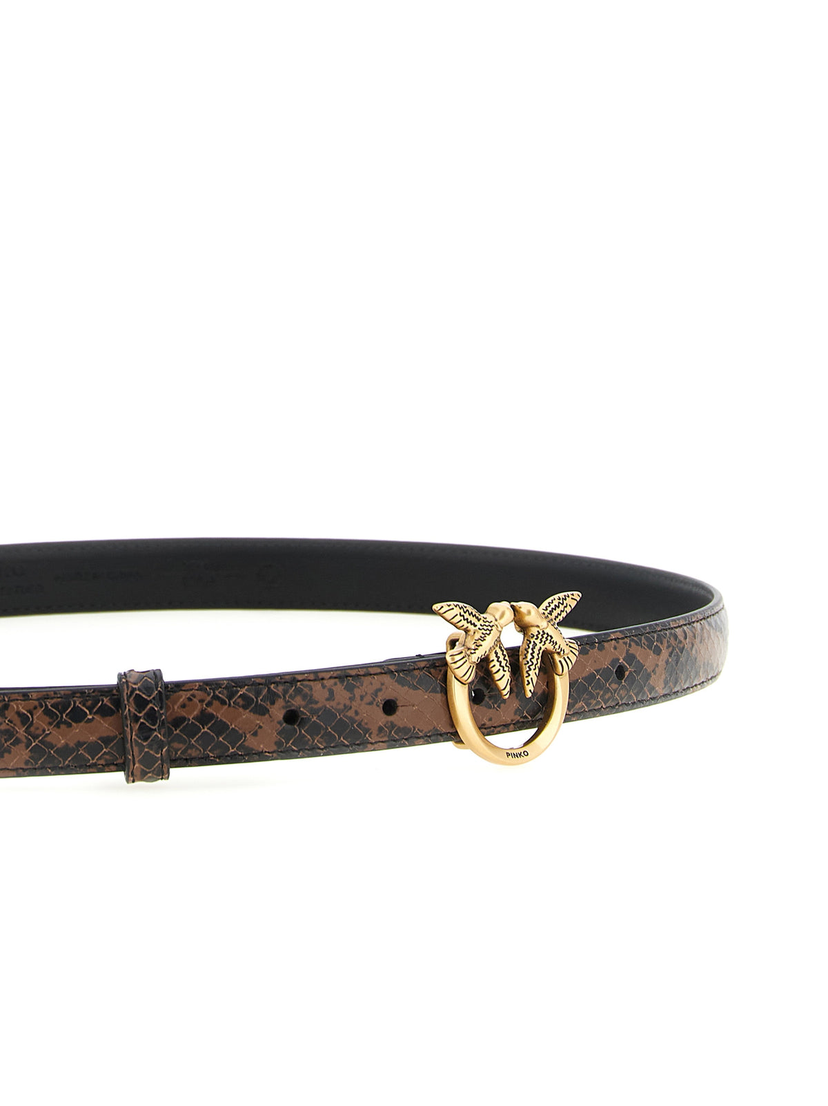 PINKO Brown Calfskin Thin Belt