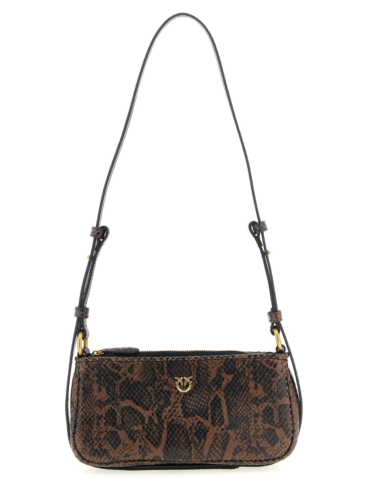 PINKO Brown Calfskin Crossbody Bag - Love Bag Model