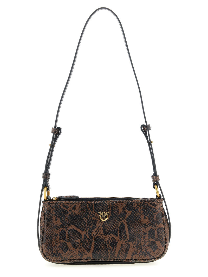 PINKO Brown Calfskin Crossbody Bag - Love Bag Model