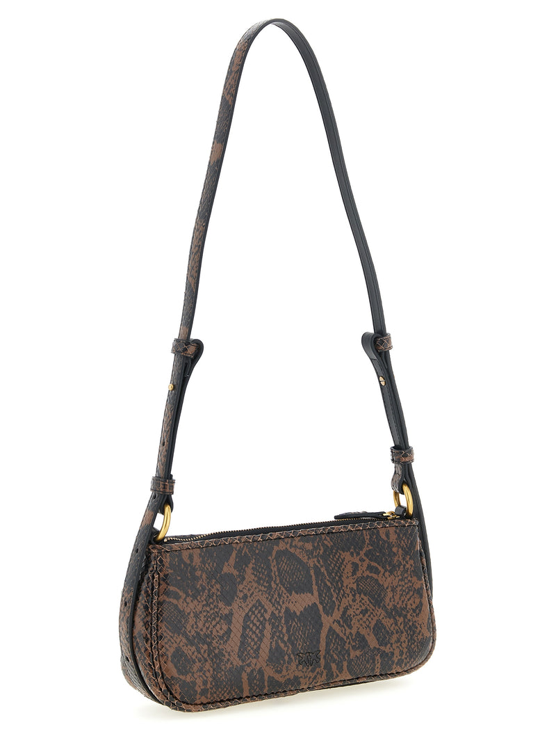 PINKO Brown Calfskin Crossbody Bag - Love Bag Model