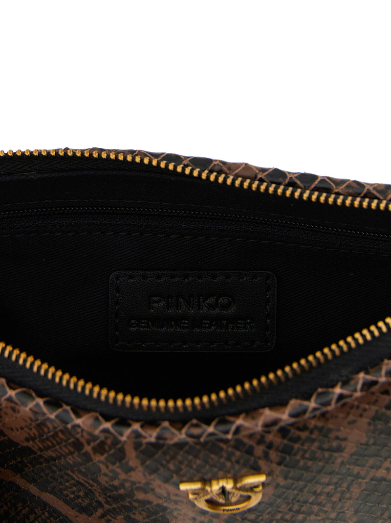 PINKO Brown Calfskin Crossbody Bag - Love Bag Model