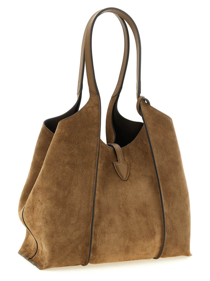Tod's Brown Calfskin Tote Bag - T Timeless Midi Shopping Bag