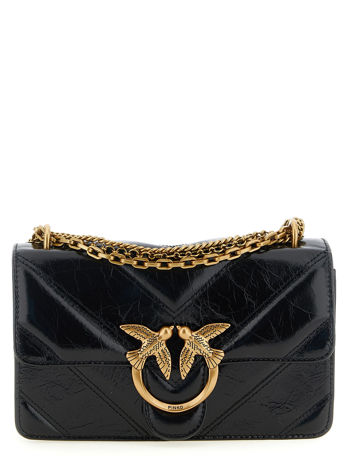 PINKO Love Bag - Sac à bandoulière en cuir noir
