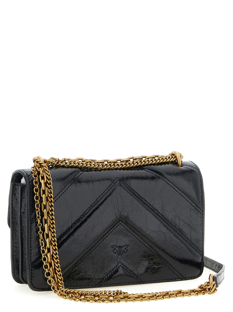 PINKO Love Bag - Sac à bandoulière en cuir noir
