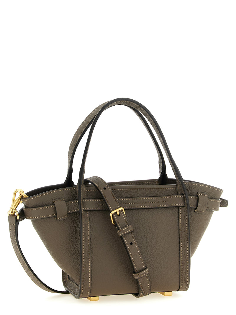 Tod's Gray Calfskin Tim Mini Shopping Tote Bag