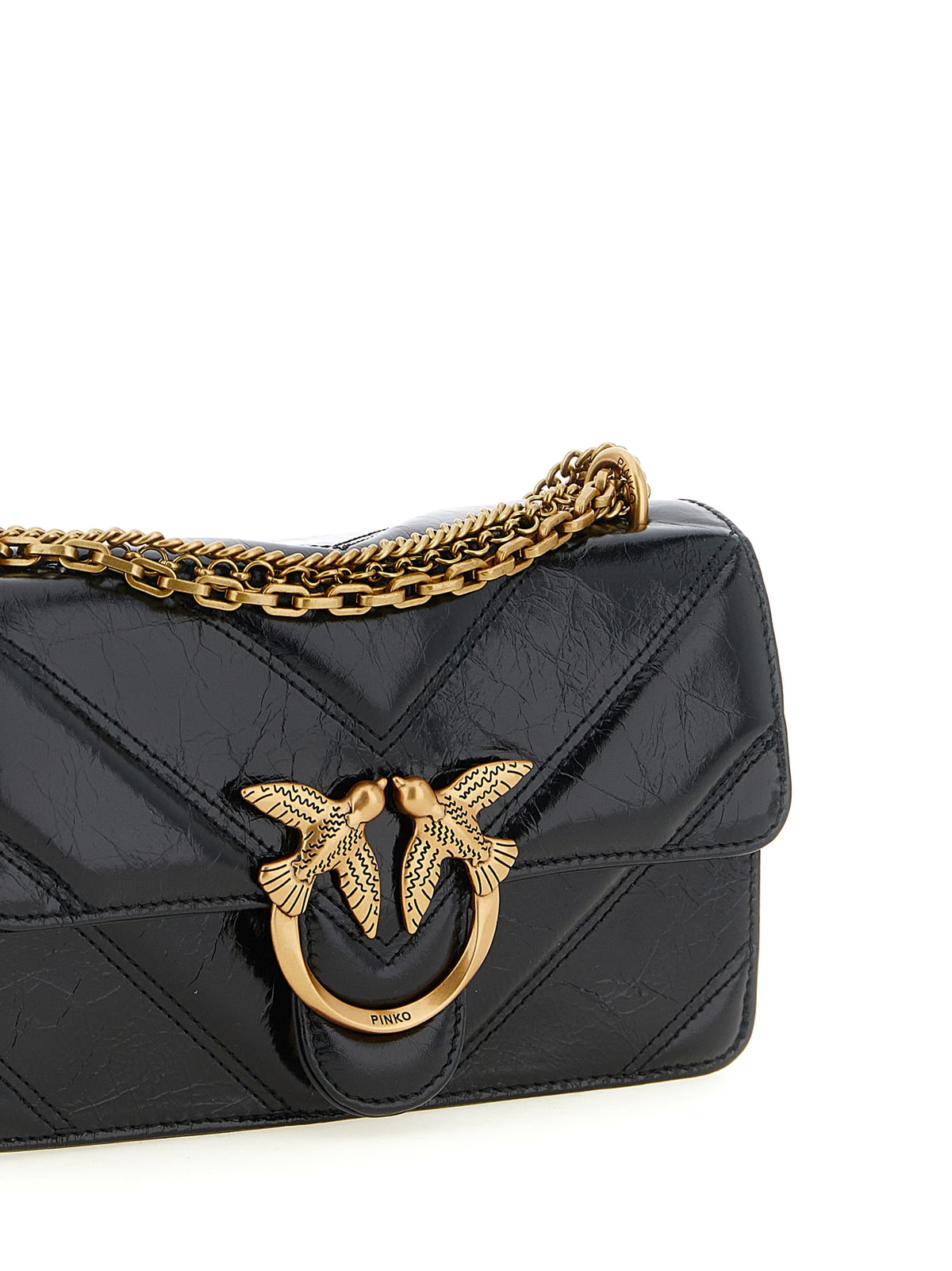 PINKO Love Bag - Sac à bandoulière en cuir noir