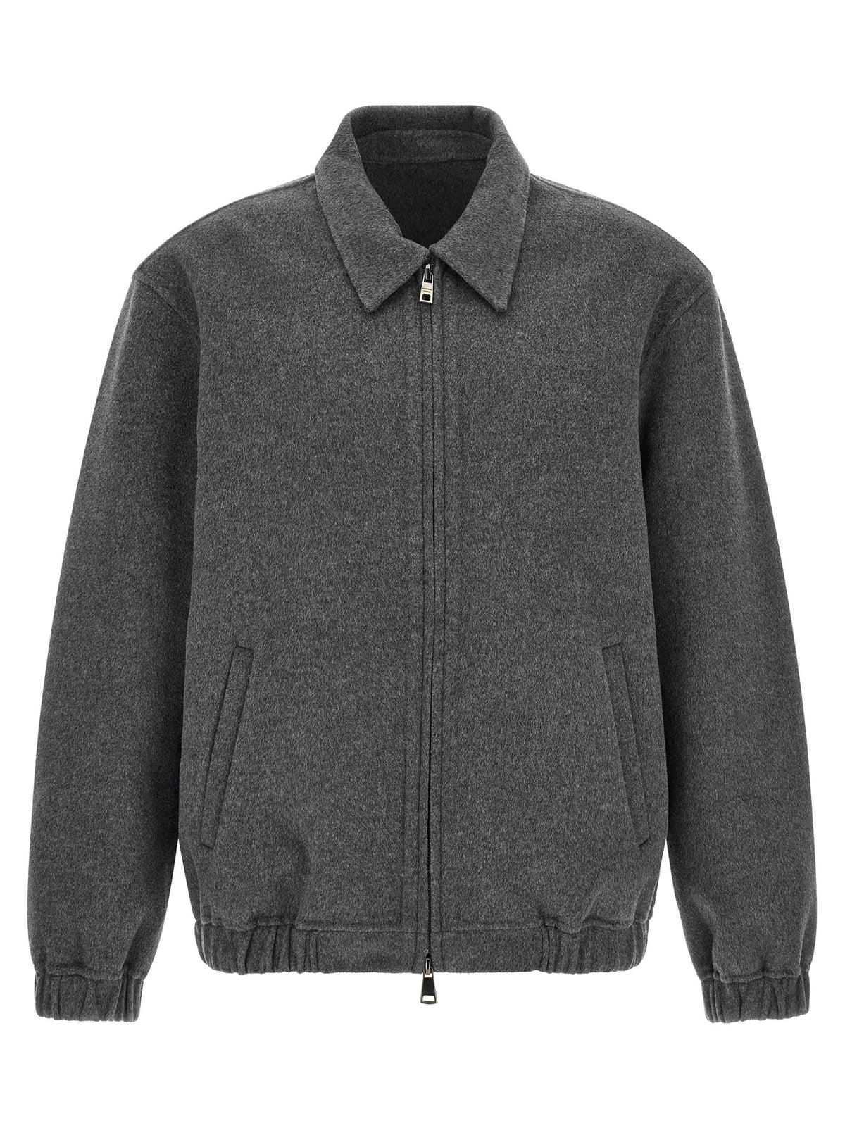 GIORGIO BRATO Gray Wool Full-Length Jacket for Men