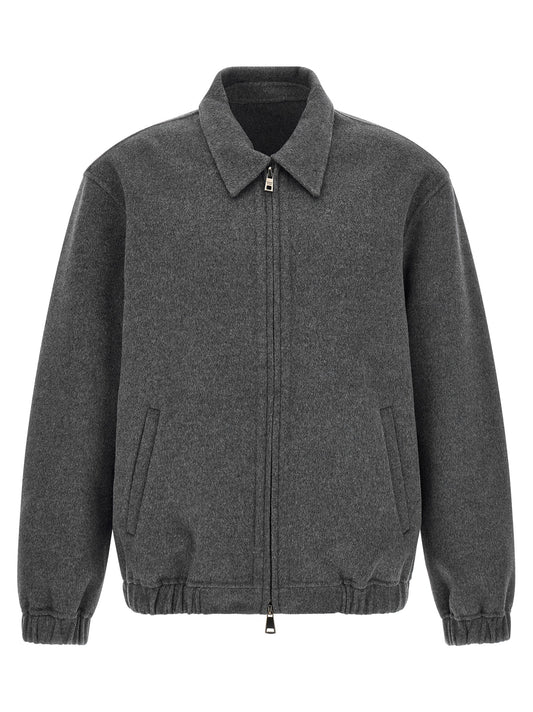 GIORGIO BRATO Gray Wool and Cashmere Full-Length Jacket