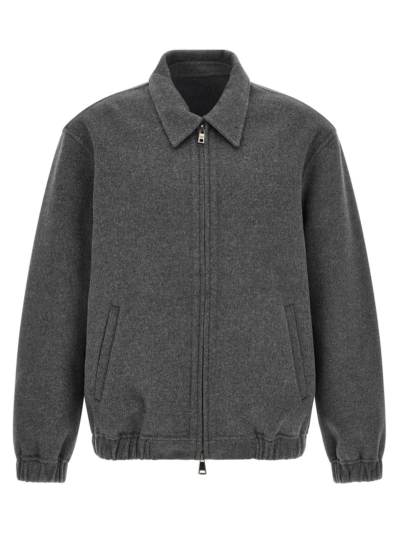 GIORGIO BRATO Gray Wool and Cashmere Full-Length Jacket
