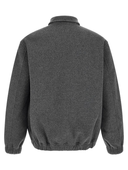 GIORGIO BRATO Gray Wool Full-Length Jacket