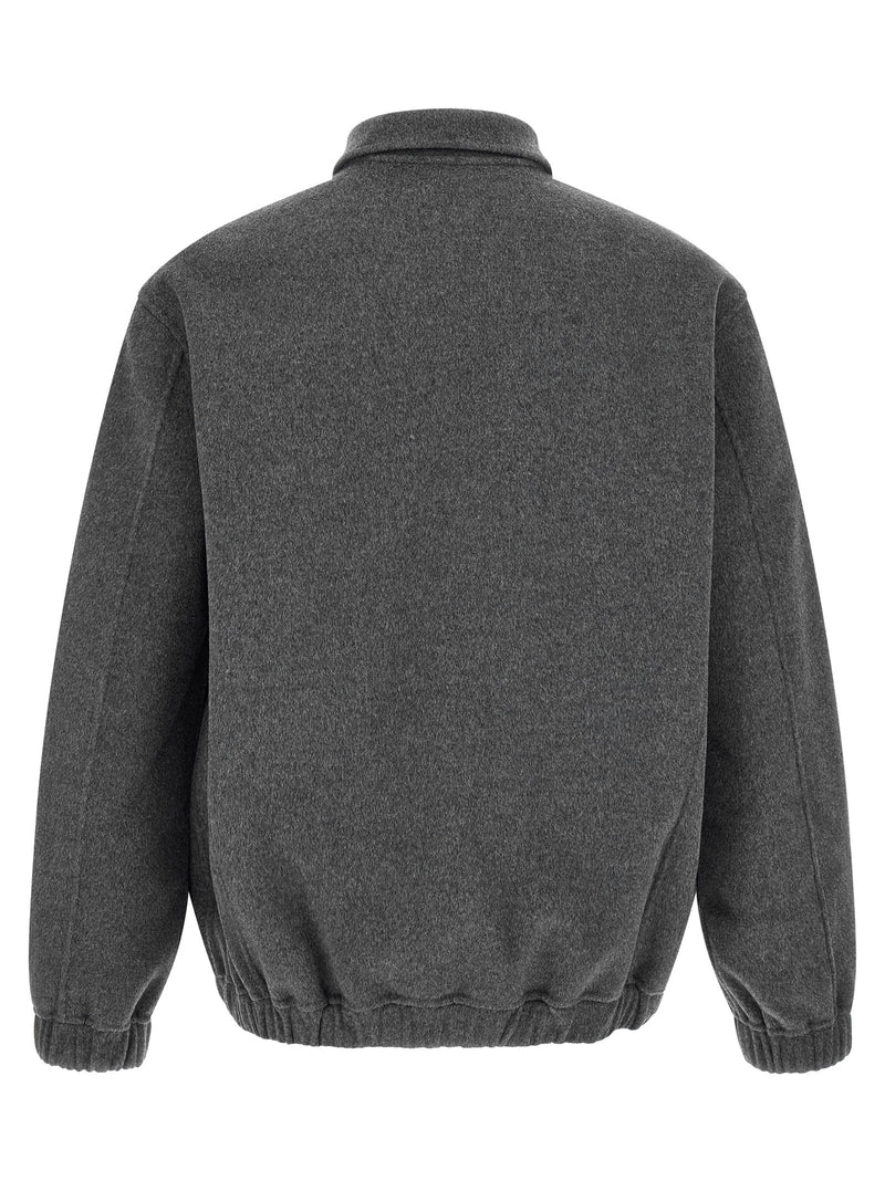 GIORGIO BRATO Gray Wool and Cashmere Full-Length Jacket