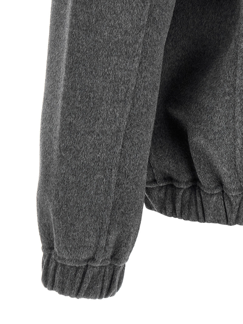 GIORGIO BRATO Gray Wool and Cashmere Full-Length Jacket