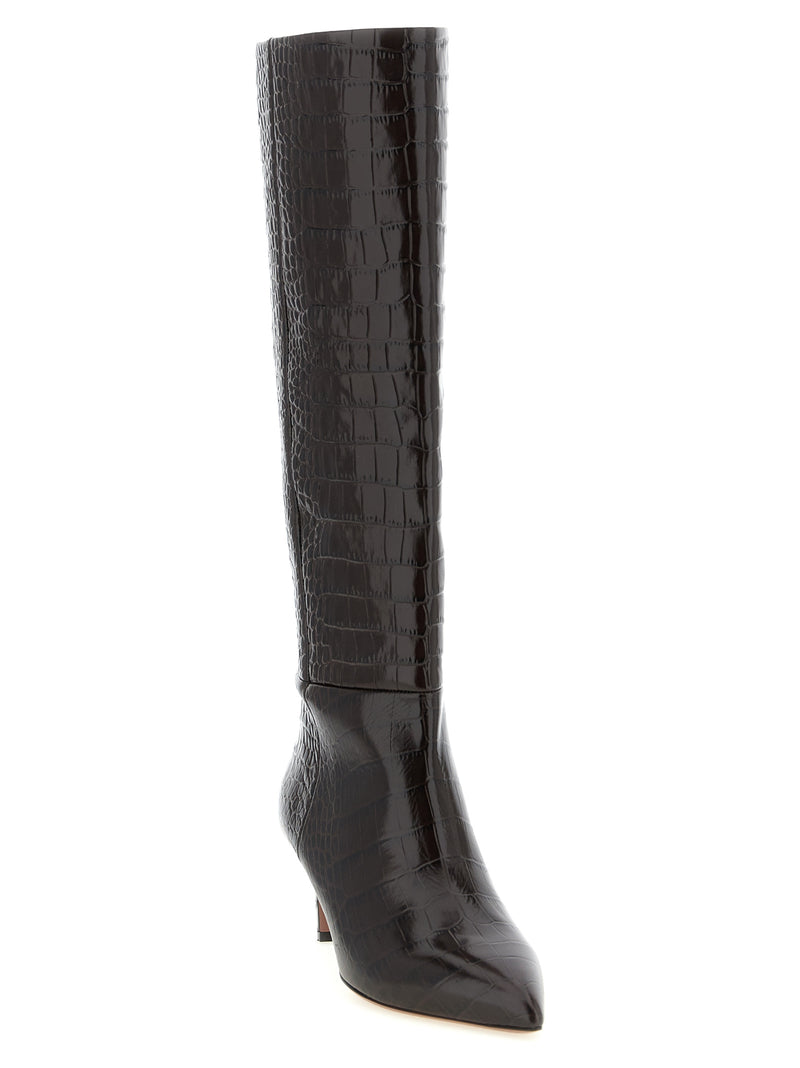 Paris Texas Brown Calfskin Over The Knee Stiletto Boots