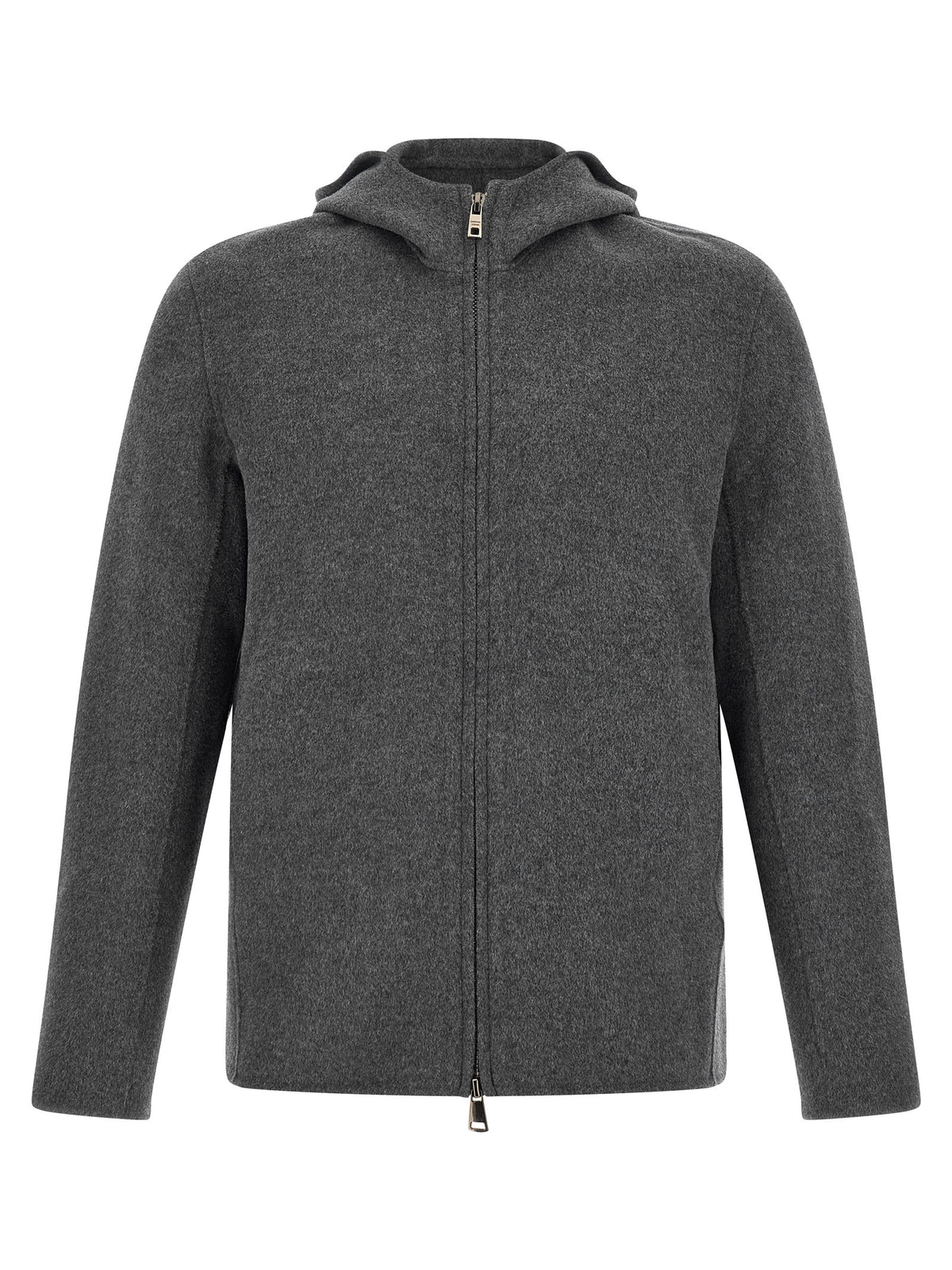 GIORGIO BRATO Gray Wool Full-Length Jacket for Men