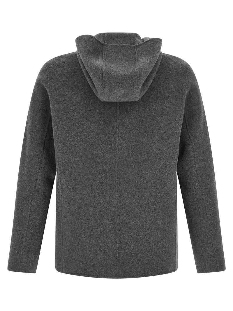 GIORGIO BRATO Gray Wool Full-Length Jacket for Men