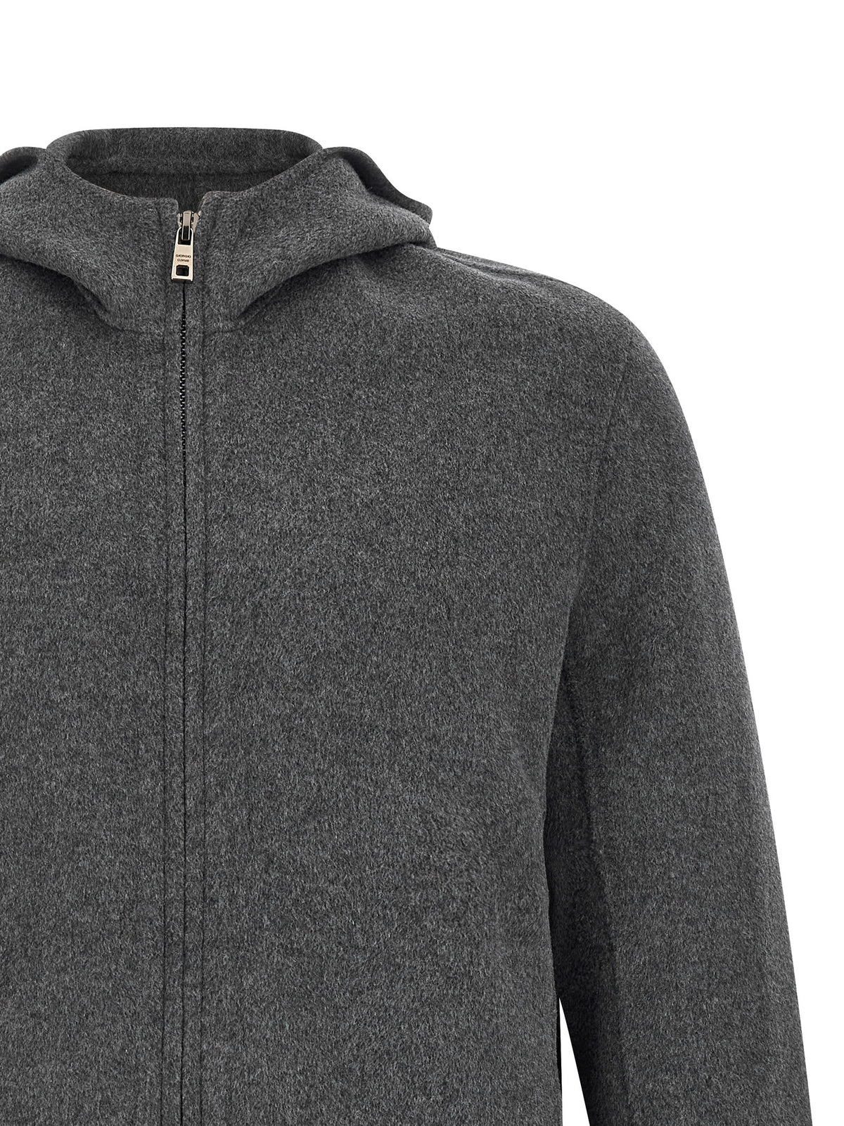 GIORGIO BRATO Gray Wool Full-Length Jacket for Men