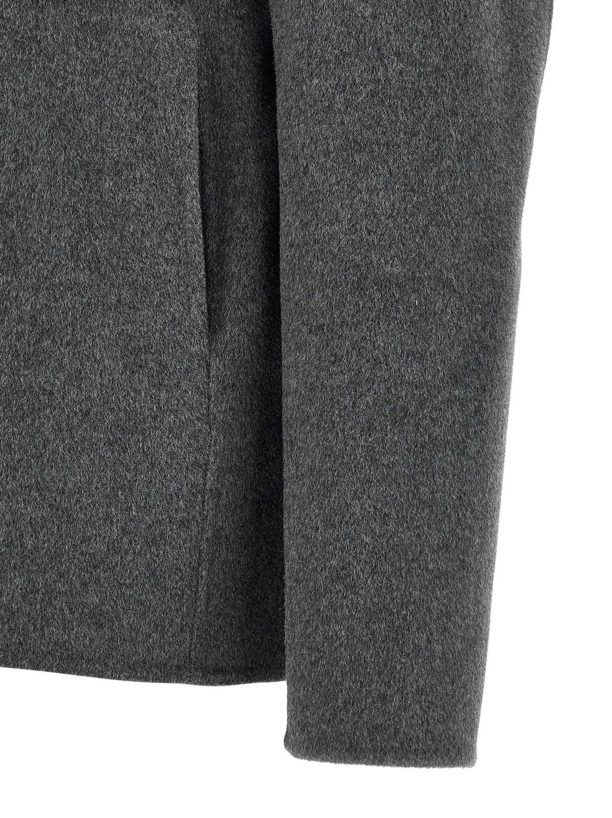 GIORGIO BRATO Gray Wool Full-Length Jacket for Men