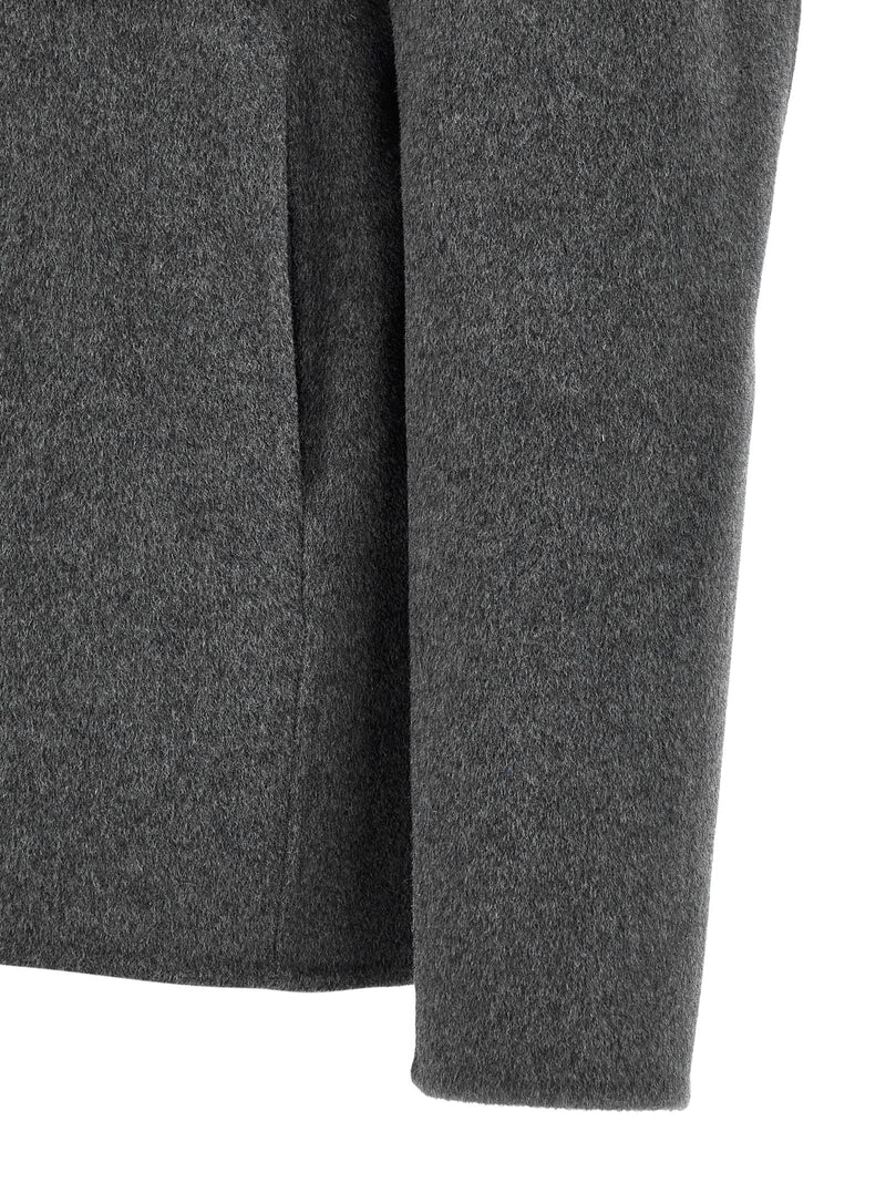 GIORGIO BRATO Gray Wool Full-Length Jacket for Men