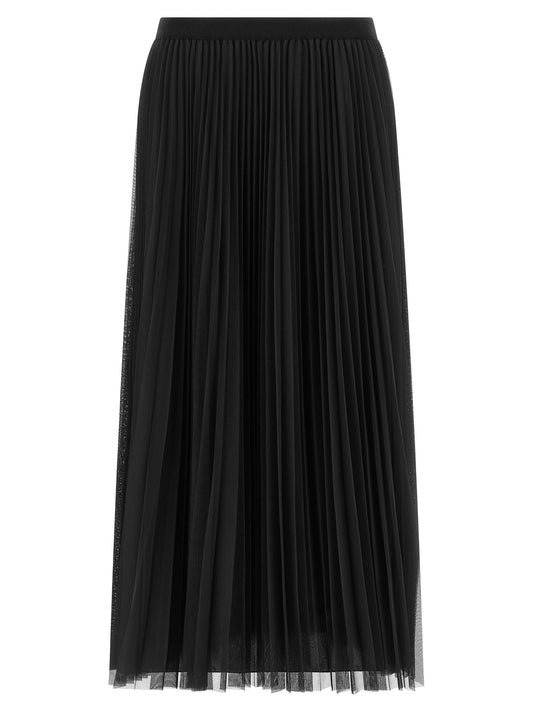 Fabiana Filippi Blue Midi Skirt with Pleated Detailing