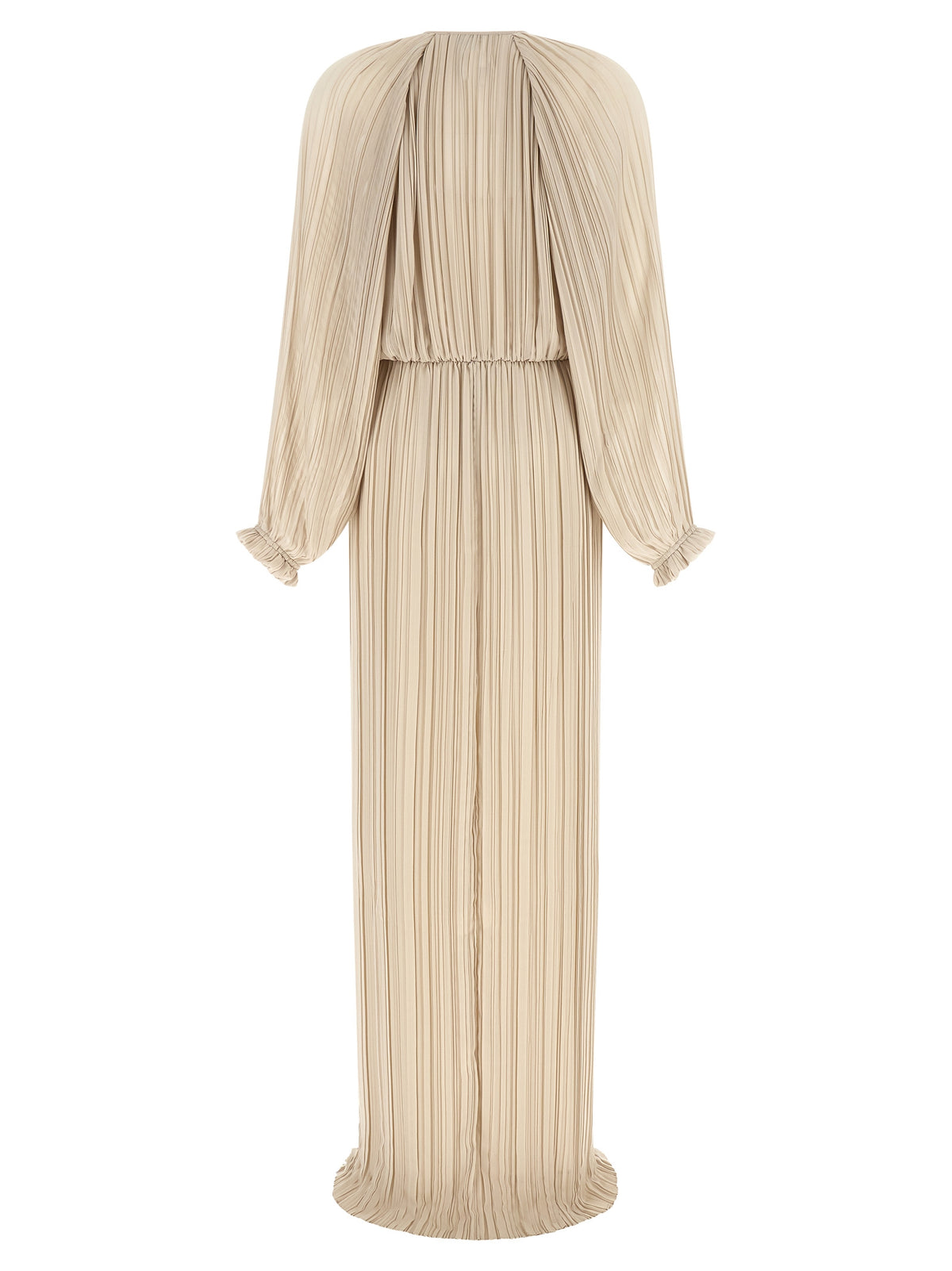 Fabiana Filippi Beige Long Dress with Pleated Detailing
