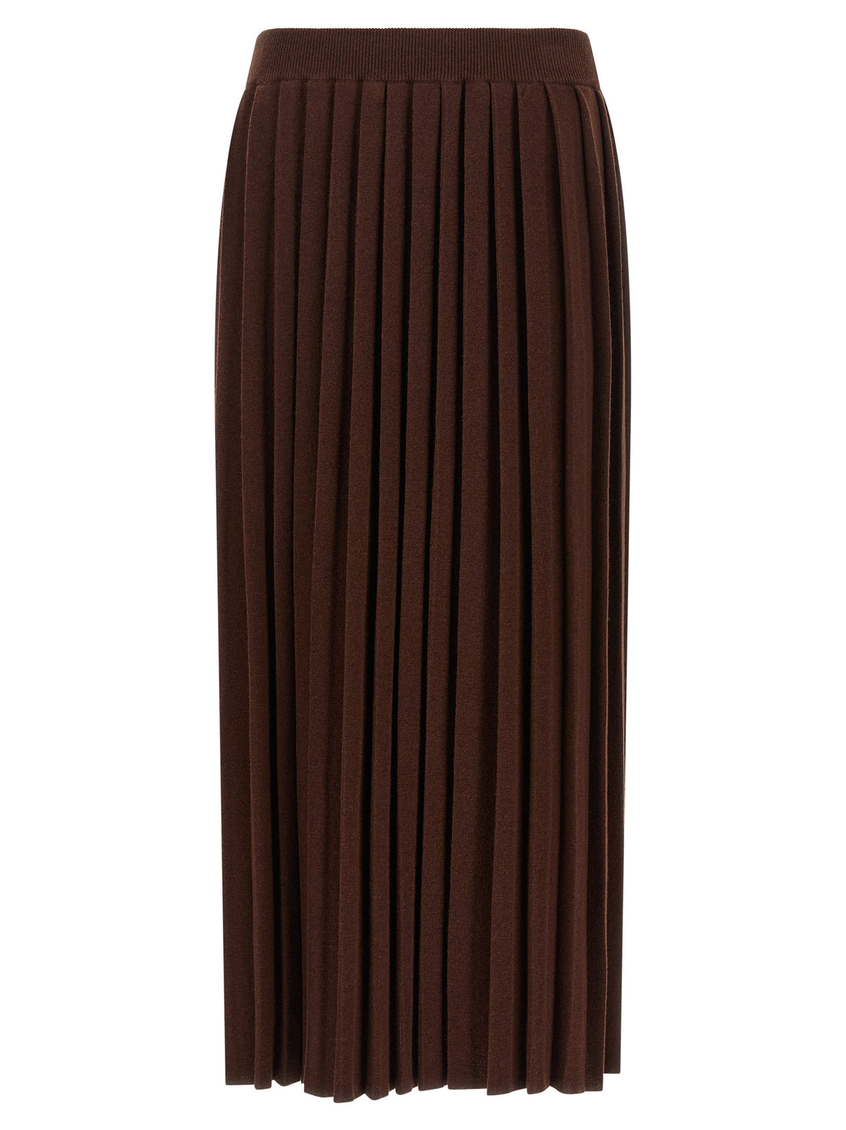 Fabiana Filippi Brown Virgin Wool Midi Skirt