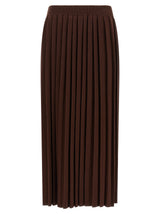 Fabiana Filippi Brown Virgin Wool Midi Skirt