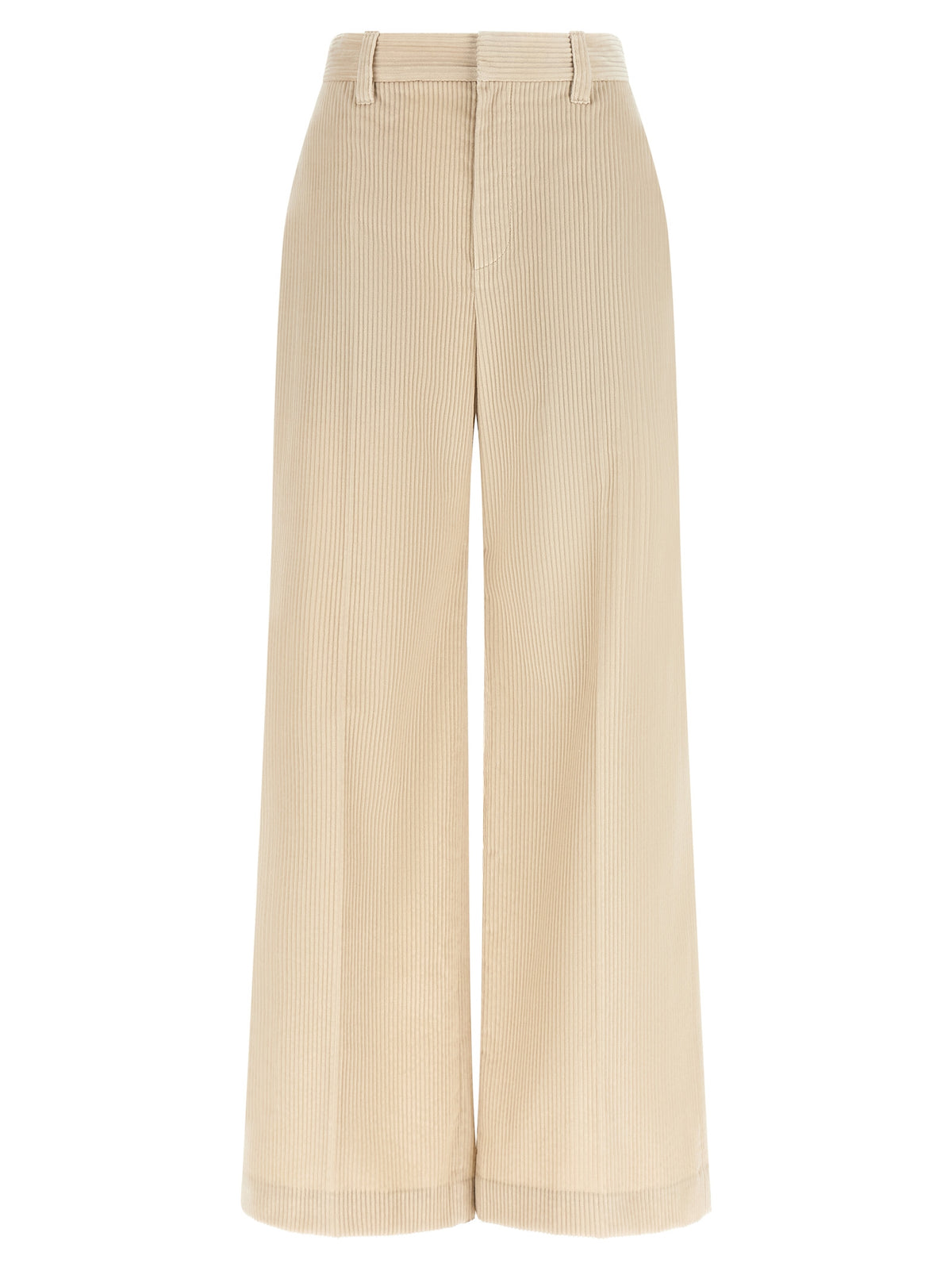 Brunello Cucinelli Beige Cotton Loose Trousers for Women