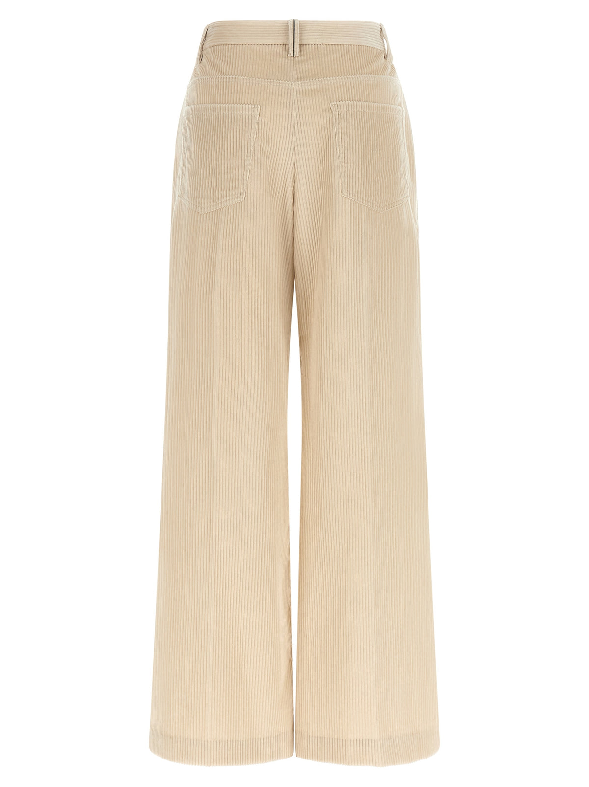 Brunello Cucinelli Beige Cotton Loose Trousers for Women