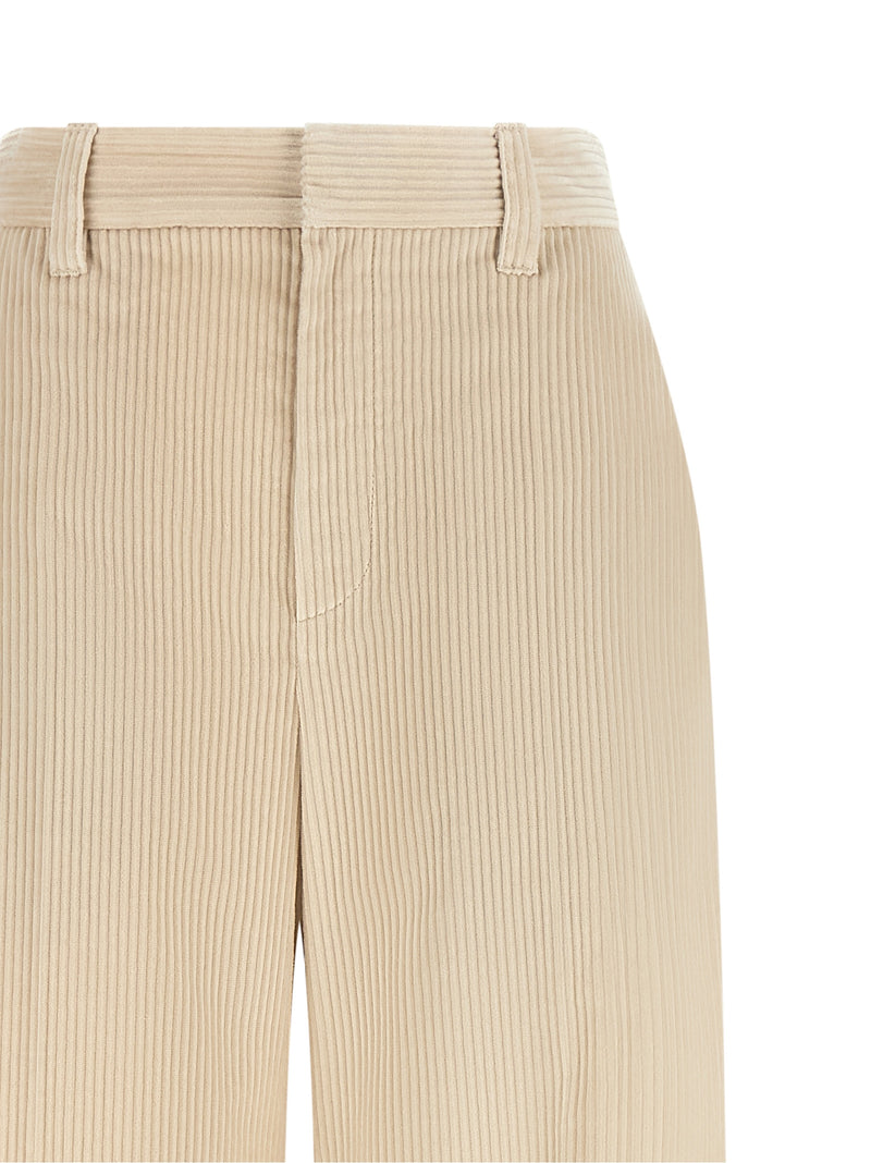 Brunello Cucinelli Beige Cotton Loose Trousers for Women
