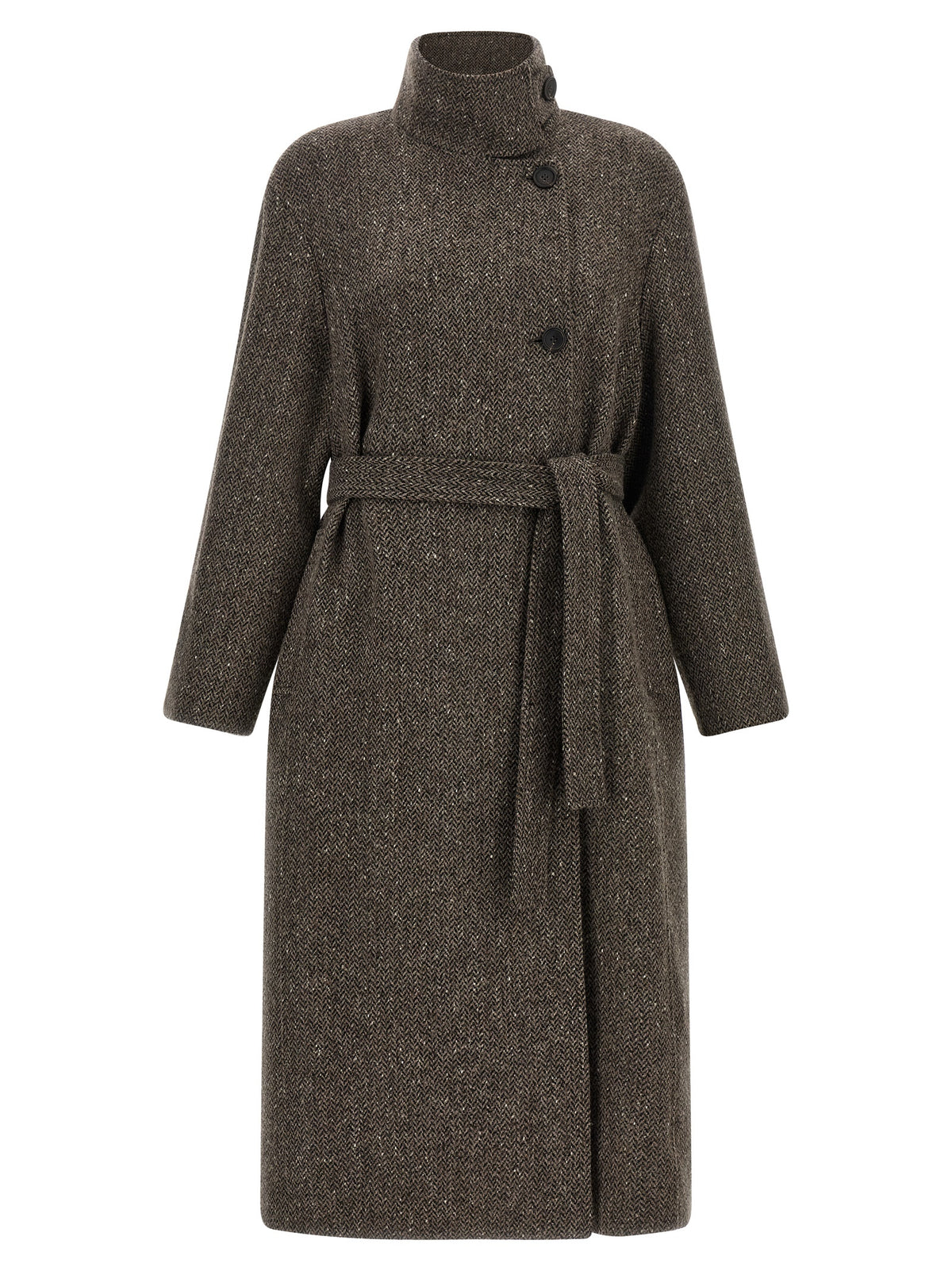 Brunello Cucinelli Brown Virgin Wool Coat - Sparkling Collection