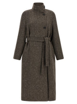 Brunello Cucinelli Brown Virgin Wool Coat - Sparkling Collection