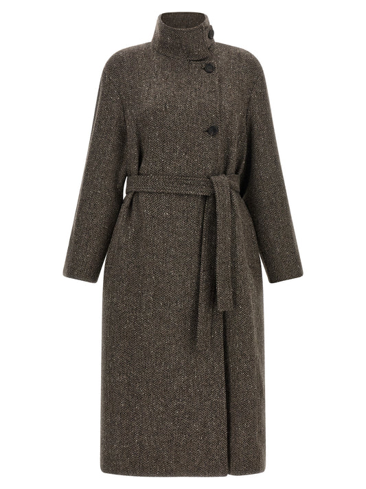 Brunello Cucinelli Brown Virgin Wool Coat - Sparkling Collection