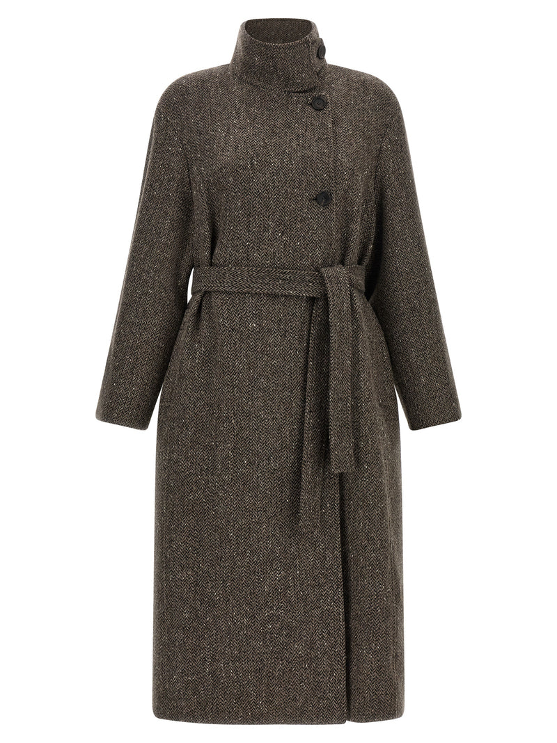 Brunello Cucinelli Brown Virgin Wool Coat - Sparkling Collection