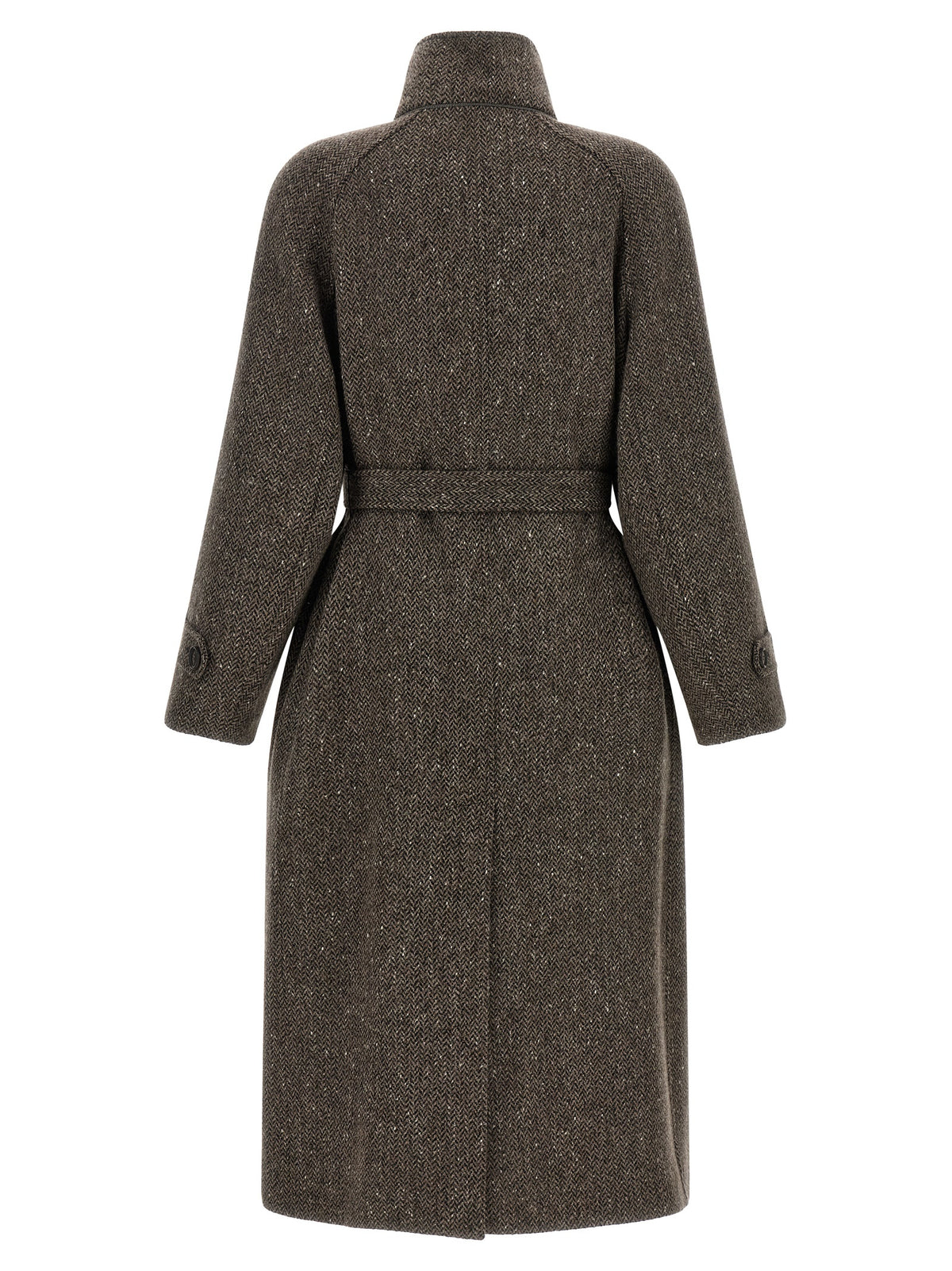 Brunello Cucinelli Brown Virgin Wool Coat - Sparkling Collection