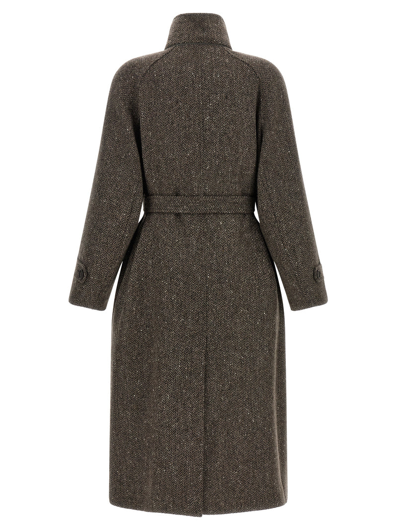 Brunello Cucinelli Brown Virgin Wool Coat - Sparkling Collection