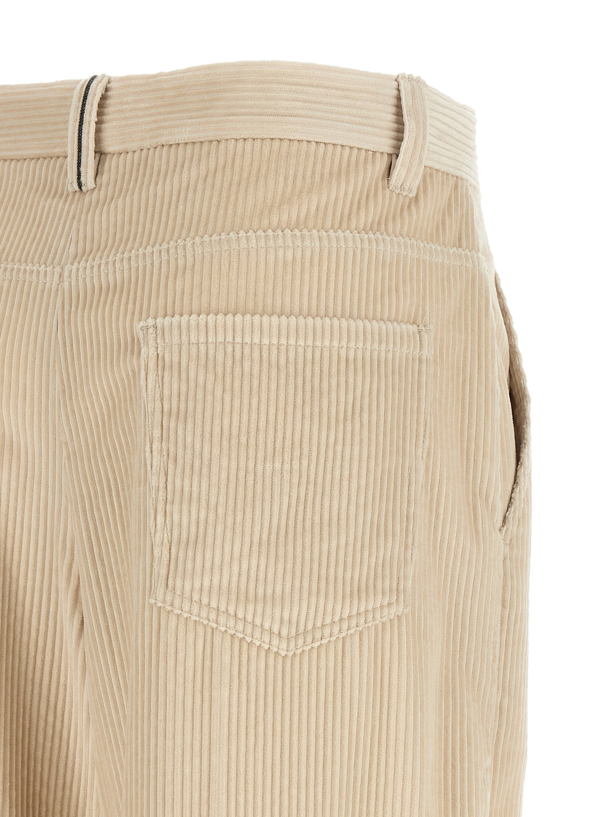 Brunello Cucinelli Beige Cotton Loose Trousers for Women