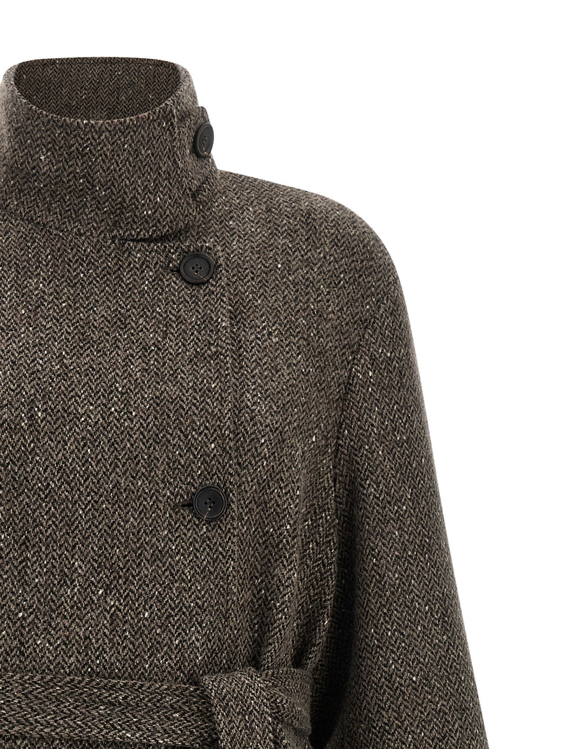 Brunello Cucinelli Brown Virgin Wool Coat - Sparkling Collection