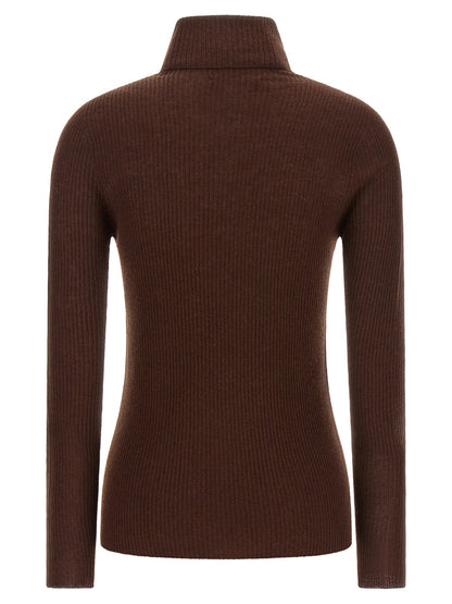 Fabiana Filippi Brown Virgin Wool Cardigan