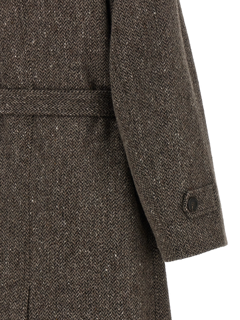 Brunello Cucinelli Brown Virgin Wool Coat - Sparkling Collection
