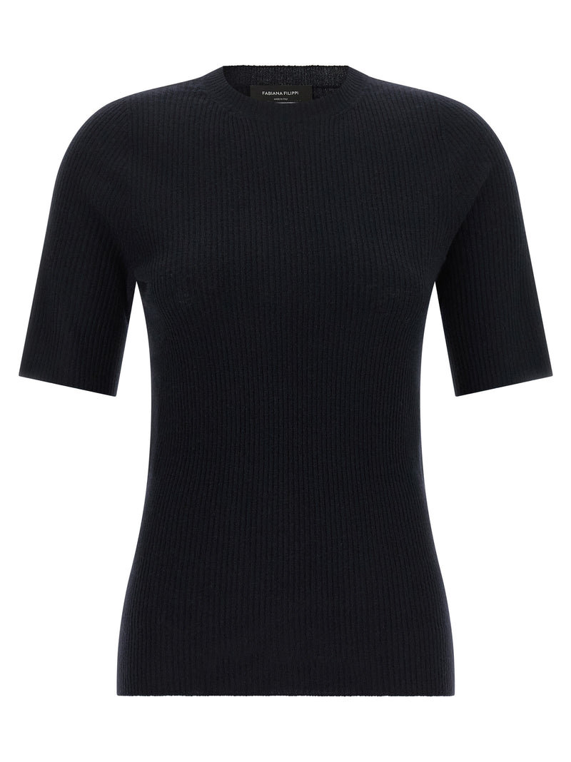 Fabiana Filippi Blue Virgin Wool T-Shirt for Women