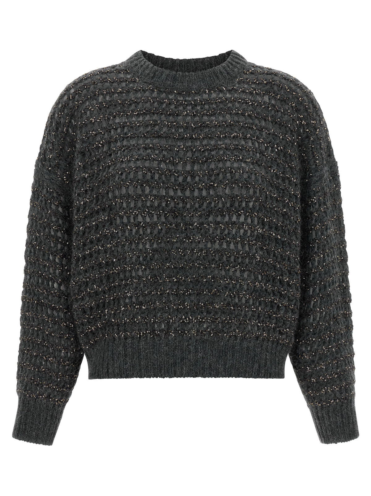 Brunello Cucinelli Gray Elastane Cardigan - Dazzling Braids Design