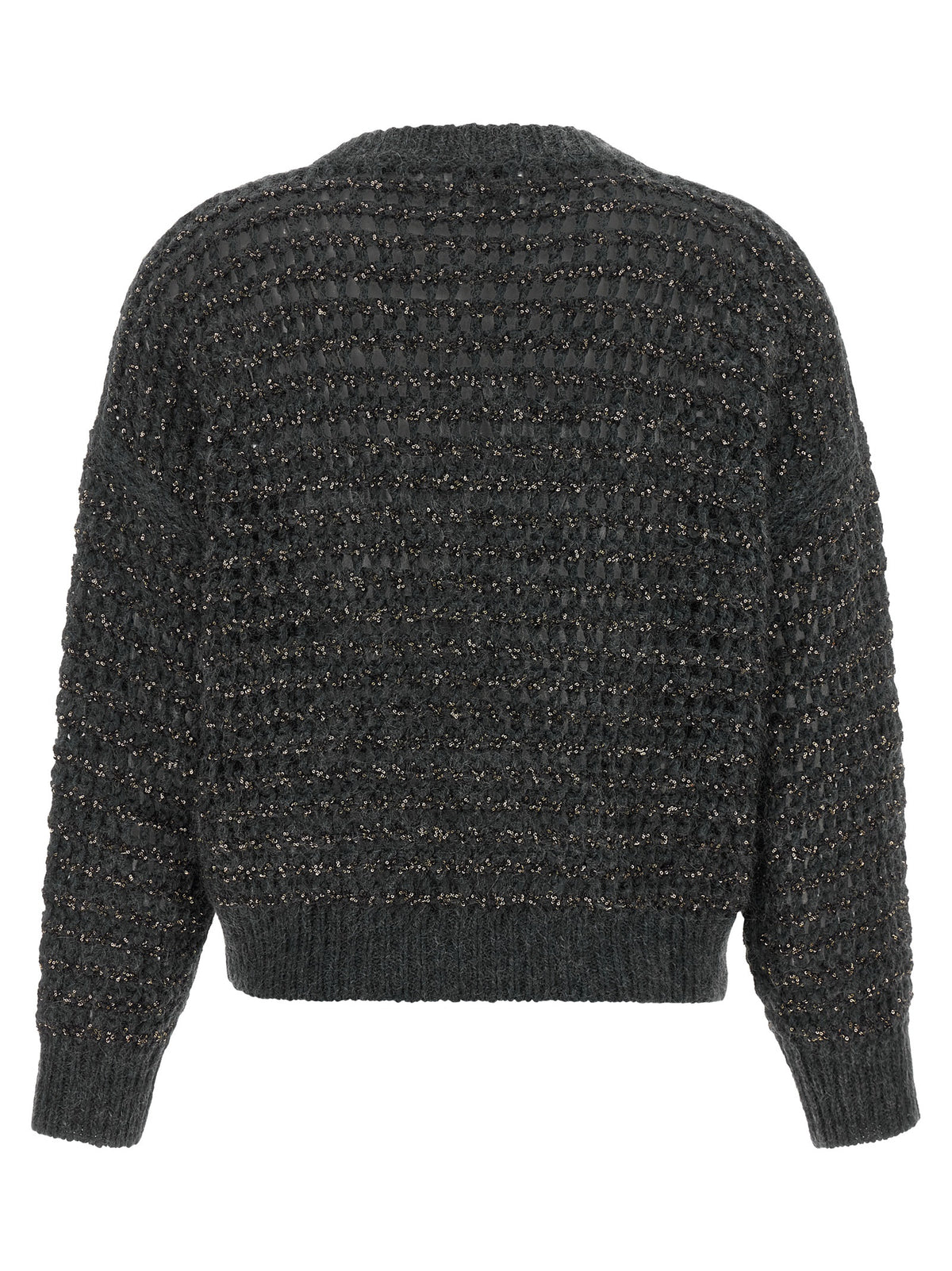 Brunello Cucinelli Gray Elastane Cardigan - Dazzling Braids Design