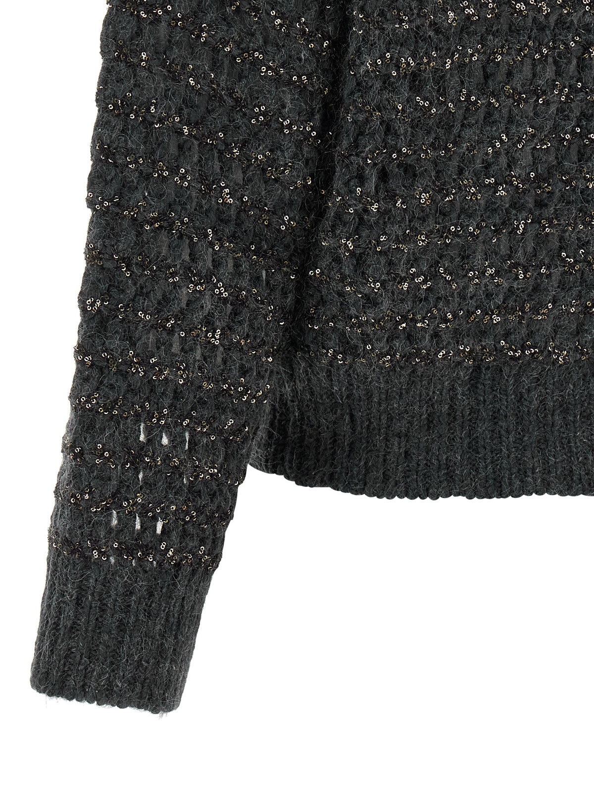 Brunello Cucinelli Gray Elastane Cardigan - Dazzling Braids Design