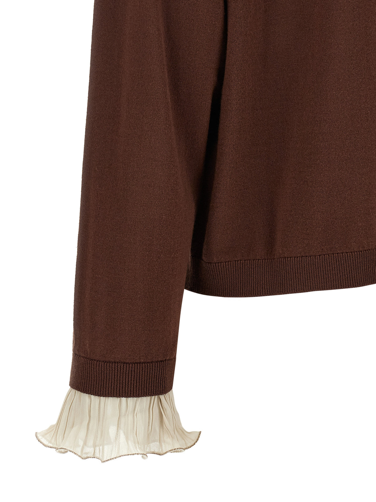 Fabiana Filippi Brown Virgin Wool Cardigan - Elegant and Timeless