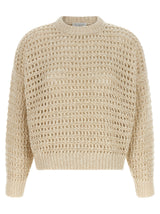 Brunello Cucinelli Beige Elastane Cardigan - Dazzling Braids