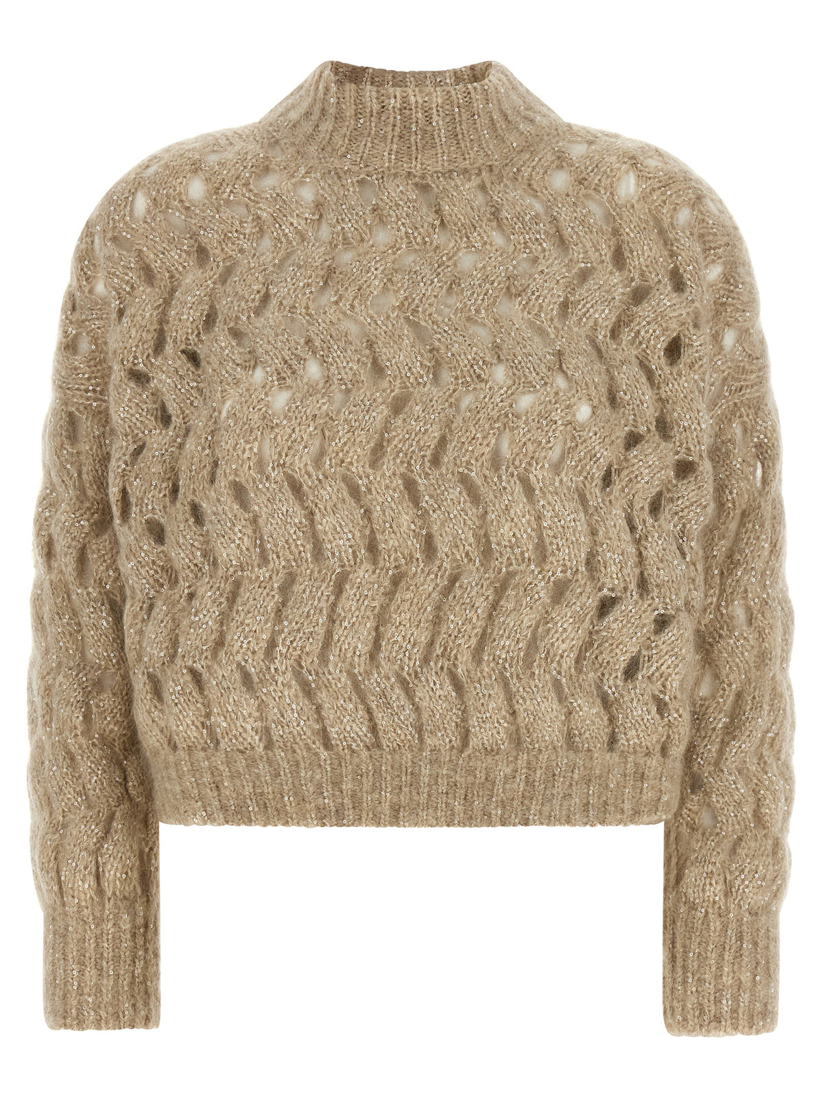 Brunello Cucinelli Beige Wool Cardigan - Dazzling Waves