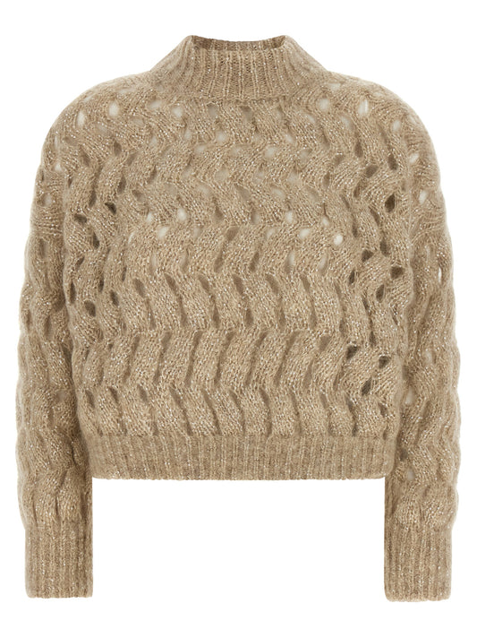Brunello Cucinelli Beige Wool Cardigan - Dazzling Waves